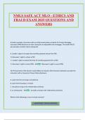 NMLS SAFE ACT MLO - ETHICS AND FRAUD EXAM 2025 QUESTIONS AND ANSWERS
