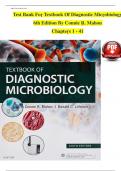 TEST BANK For Textbook Of Diagnostic Microbiology&comma; 6th Edition By Connie R&period; Mahon&comma; Verified Chapters 1 - 41&comma; Complete Newest Version
