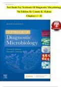 TEST BANK For Textbook Of Diagnostic Microbiology&comma; 7th Edition By Connie R&period; Mahon&comma; Verified Chapters 1 - 41&comma; Complete Newest Version