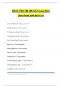 DRIVERS ED SIGNS Exam 2026 Questions and Answers