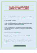 NU 180 - WEEK 1 EXAM 2025 QUESTIONS AND ANSWERS