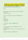NURS 225 - Exam 2 ACTUAL UPDATED    Exam Questions and CORRECT Answers 