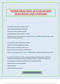 NURSE PRACTICE ACT EXAM 2025 QUESTIONS AND ANSWERS