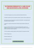 OUTDOOR EMERGENCY CARE EXAM 2025 QUESTIONS AND ANSWERS