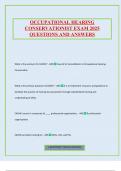 OCCUPATIONAL HEARING CONSERVATIONIST EXAM 2025 QUESTIONS AND ANSWERS