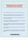 PHARMACOLOGY EXAM 2025 QUESTIONS AND ANSWERS