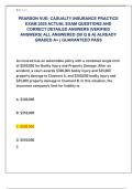 PEARSON VUE&colon; CASUALTY INSURANCE PRACTICE  EXAM 2025 ACTUAL EXAM QUESTIONS AND  CORRECT DETAILED ANSWERS &lpar;VERIFIED  ANSWERS&rpar; ALL ANSWERED &lbrace;50 Q & A&rcub; ALREADY  GRADED A&plus; &vert; GUARANTEED PASS 
