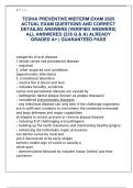 TCDHA PREVENTIVE MIDTERM EXAM 2025  ACTUAL EXAM QUESTIONS AND CORRECT  DETAILED ANSWERS &lpar;VERIFIED ANSWERS&rpar;  ALL ANSWERED &lbrace;235 Q & A&rcub; ALREADY  GRADED A&plus; &vert; GUARANTEED PASS 