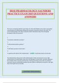 HESI PHARMACOLOGY-SAUNDERS PRACTICE EXAM 2025 QUESTIONS AND ANSWERS