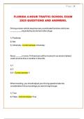 FLORIDA 4-HOUR TRAFFIC SCHOOL EXAM 2025 QUESTIONS AND ANSWERS