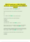OB&sol;GYN mock test 1- URR UPDATED  ACTUAL   Exam Questions and CORRECT  Answers 
