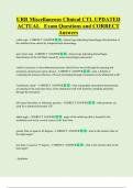 URR Miscellaneous Clinical CTL UPDATED  ACTUAL   Exam Questions and CORRECT  Answers 