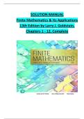 SOLUTION MANUAL Finite Mathematics & Its Applications 13th Edition by Larry J&period; Goldstein&comma; Chapters 1 - 12&comma; Complete