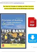 Principles of Auditing and Other Assurance Services &ndash; 22nd Edition &ndash; Ray Whittington & Kurt Pany &ndash; Complete Test Bank with Answers