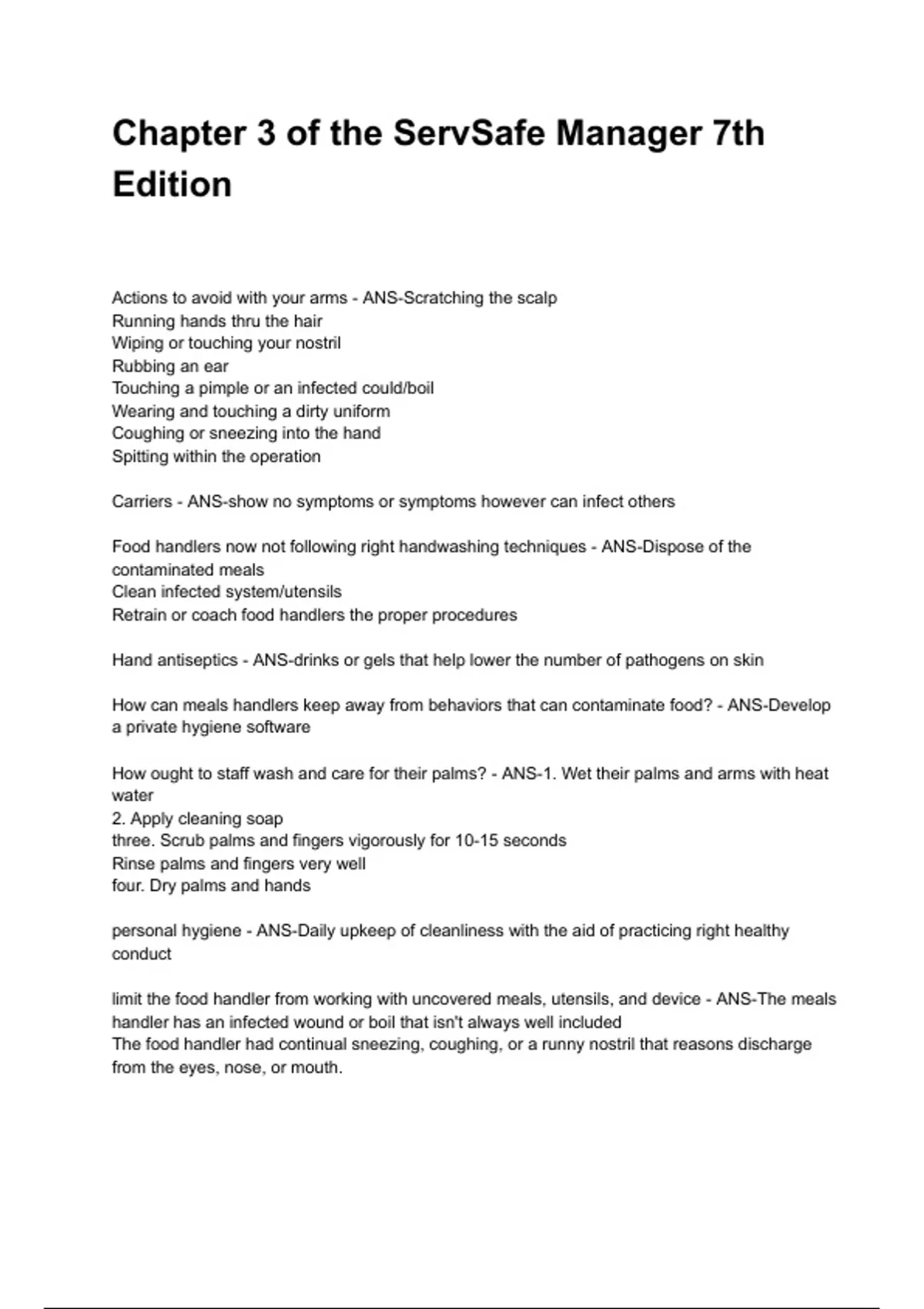 Chapter 3 of the ServSafe Manager 7th Edition Latest (2026/2027 ...