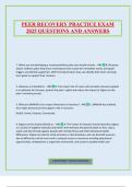 PEER RECOVERY PRACTICE EXAM 2025 QUESTIONS AND ANSWERS