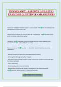 PHYSIOLOGY 1&period;0 &lpar;BERNE AND LEVY&rpar; EXAM 2025 QUESTIONS AND ANSWERS