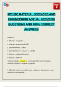 MTL200 MATERIAL SCIENCES AND ENGINEERING ACTUAL 2025&sol;2026 QUESTIONS AND 100&percnt; CORRECT ANSWERS