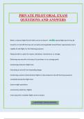 PRIVATE PILOT ORAL EXAM QUESTIONS AND ANSWERS