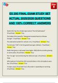ES 200 FINAL EXAM STUDY SET ACTUAL 2025&sol;2026 QUESTIONS AND 100&percnt; CORRECT ANSWERS