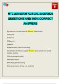 MTL 200 EXAM ACTUAL 2025&sol;2026 QUESTIONS AND 100&percnt; CORRECT ANSWERS