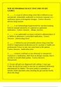 NUR 165 PHARMACOLOGY TEST ONE STUDY GUIDES
