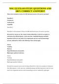 NSG 222 EXAM  STUDY QUESTIONS AND 100&percnt; CORRECT ANSWERS