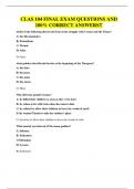 CLAS 104 EXAM QUESTIONS AND 100&percnt; CORRECT ANSWERS