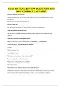 CLAS 104 EXAM QUESTIONS AND 100&percnt; CORRECT ANSWERS