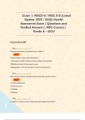   Exam 1&colon; NSG316 &sol; NSG 316 &lpar;Latest Update 2025 &sol; 2026&rpar; Health Assessment Exam &vert; Questions and Verified Answers &vert; 100&percnt; Correct &vert; Grade A &ndash; GCU  