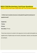WGU C785 Biochemistry Unit Exam Questions and Final Exam 2025 