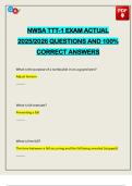 NWSA TTT-1 EXAM ACTUAL 2025&sol;2026 QUESTIONS AND 100&percnt; CORRECT ANSWERS