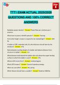 TTT1 EXAM ACTUAL 2025&sol;2026 QUESTIONS AND 100&percnt; CORRECT ANSWERS