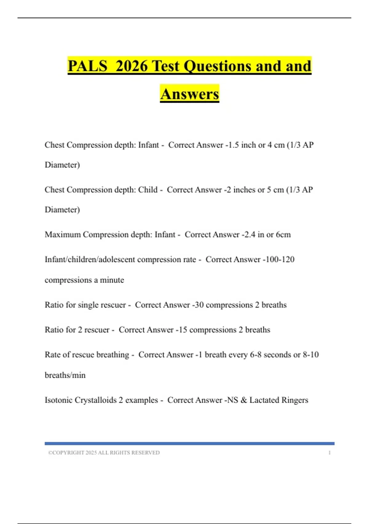 PALS 2026 Test Questions And And Answers AHA PALS Stuvia US 8939171 1200 1700.webp