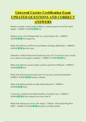 Universal Carrier Certification Exam  UPDATED QUESTIONS AND CORRECT  ANSWERS 