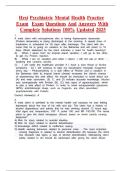 Hesi Psychiatric Mental Health Practice  Exam  Exam Questions And Answers With Complete Solutions 100&percnt; Updated 2025