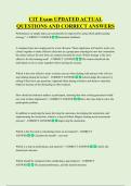 CIT Exam UPDATED ACTUAL  QUESTIONS AND CORRECT ANSWERS