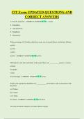 CIT Exam UPDATED QUESTIONS AND  CORRECT ANSWERS