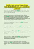 Certified Instructional Trainer Exam  UPDATED QUESTIONS AND CORRECT  ANSWERS