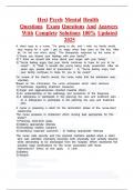 Hesi Psych Mental Health  Questions  Exam Questions And Answers With Complete Solutions 100% Updated 2025