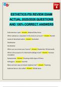 ESTHETICS PSI REVIEW EXAM ACTUAL 2025&sol;2026 QUESTIONS AND 100&percnt; CORRECT ANSWERS
