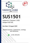 SUS1501 Assignment 2 &lpar;DETAILED ANSWERS&rpar; Semester 2 2025 - DISTINCTION GUARANTEED