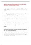WGU C214 Finance Management PVCC Exam 72 Questions with Verified Answers&comma;100&percnt;CORRECT