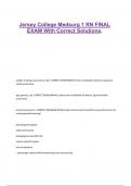 Jersey College Medsurg 1 RN FINAL EXAM With Correct Solutions