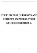 NYC FLSD TEST QUESTIONS AND CORRECT ANSWERS LATEST GUIDE 2025 GRADED A&period;