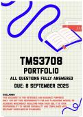 TMS3708 Portfolio Memo &vert; Due 8 September 2025