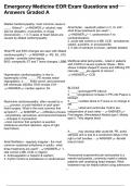 Emergency Medicine EOR Exam Questions and Answers Graded A