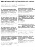 PAEA Pediatrics EOR Topics Questions and Answers