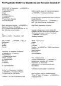 PA Psychiatry EOR Test Questions and Answers Graded A&plus;