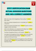 OTFIT CERTIFICATION EXAM ACTUAL 2025&sol;2026 QUESTIONS AND 100&percnt; CORRECT ANSWERS
